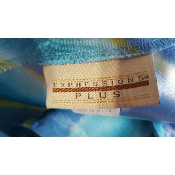 Expressions Vintage Dress 18 Sheath Sleeveless Blue Stripe Knee Length Women - Picture 7 of 8